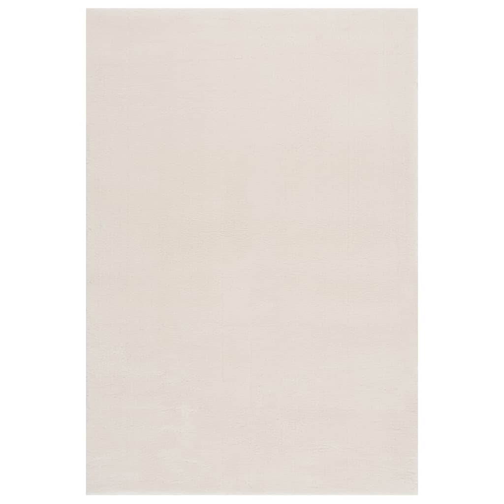 Image of vidaXL Washable Rug Soft Shaggy Cream 160x230 cm Anti Slip