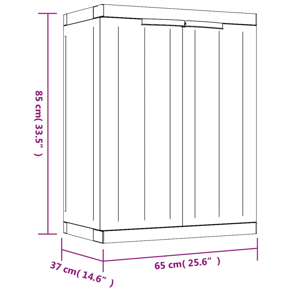 Szafka Ogrodowa PP 65x37x85 Szaro-Czarna