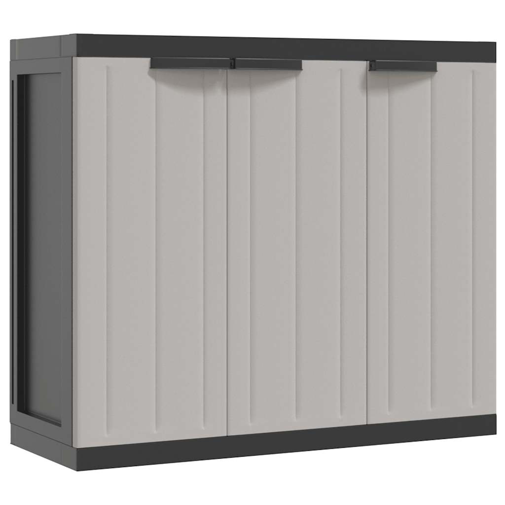 vidaXL Tuinkast 97x37x85 cm polypropeen grijs en zwart