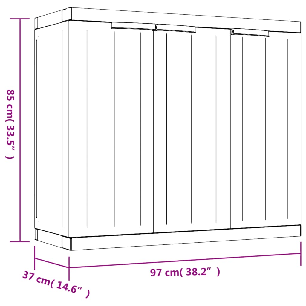 imagem de vidaXL Móvel de arrumação para exterior 97x37x85 PP cinzento e preto11