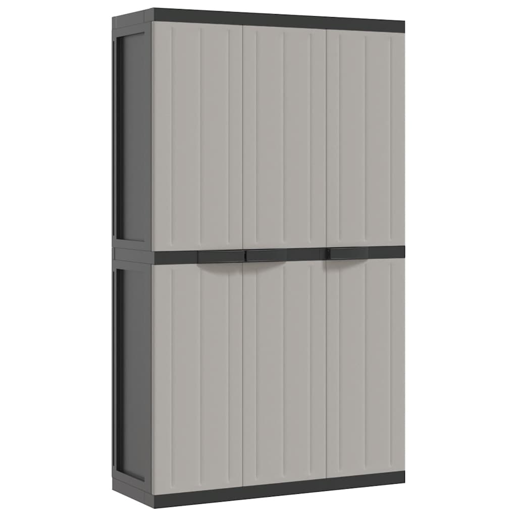 vidaXL Tuinkast 97x37x165 cm polypropeen grijs en zwart