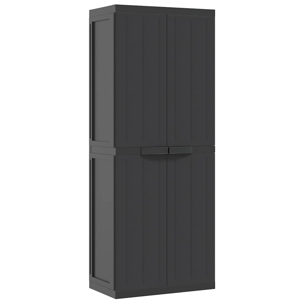 E-shop vidaXL Vonkajšia úložná skrinka čierna 65x37x165 cm PP