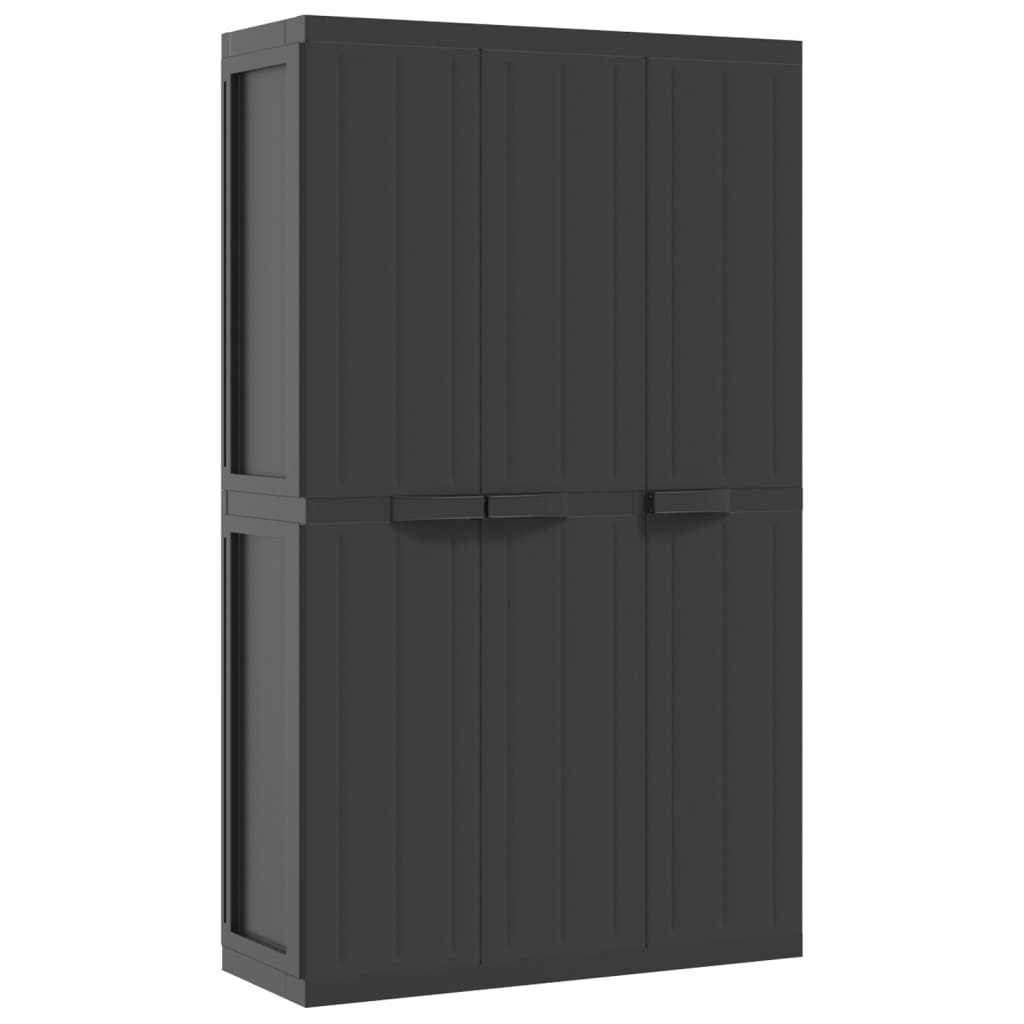Vidaxl armoire de rangement d'extérieur gris et noir 97x37x165 cm