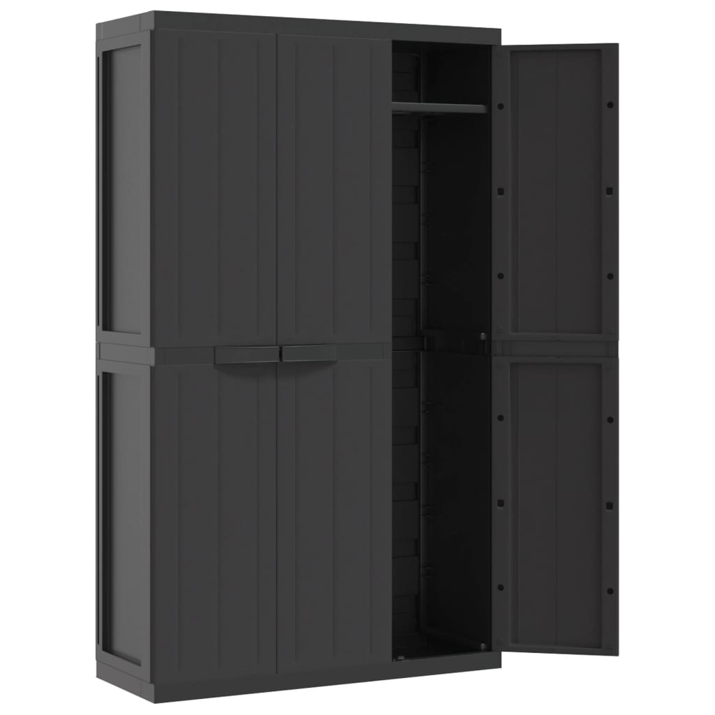 imagem de vidaXL Móvel de arrumação para exterior 97x37x165 PP preto10