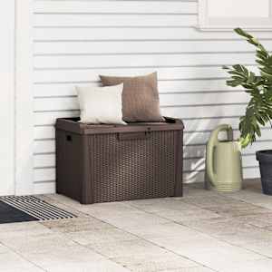 Zahradní úložný box hnědý 125 l PP - obrázek 3