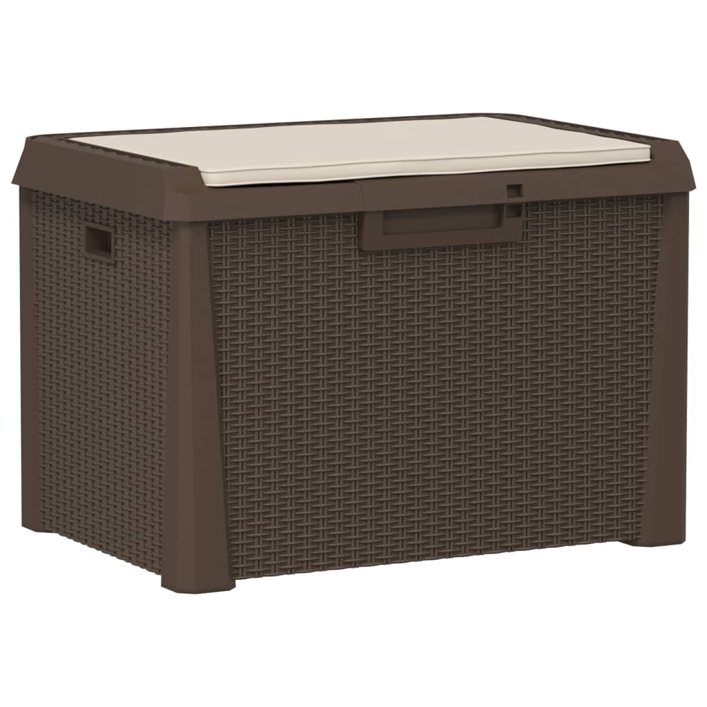 vidaXL Tuinbox met zitkussen 125 L polypropeen bruin