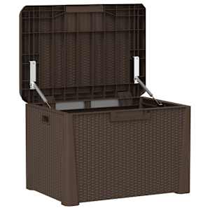 Zahradní úložný box s poduškou hnědý 125 l PP - obrázek 5