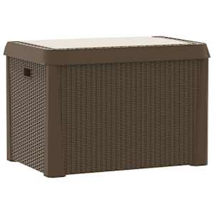 Zahradní úložný box s poduškou hnědý 125 l PP - obrázek 8