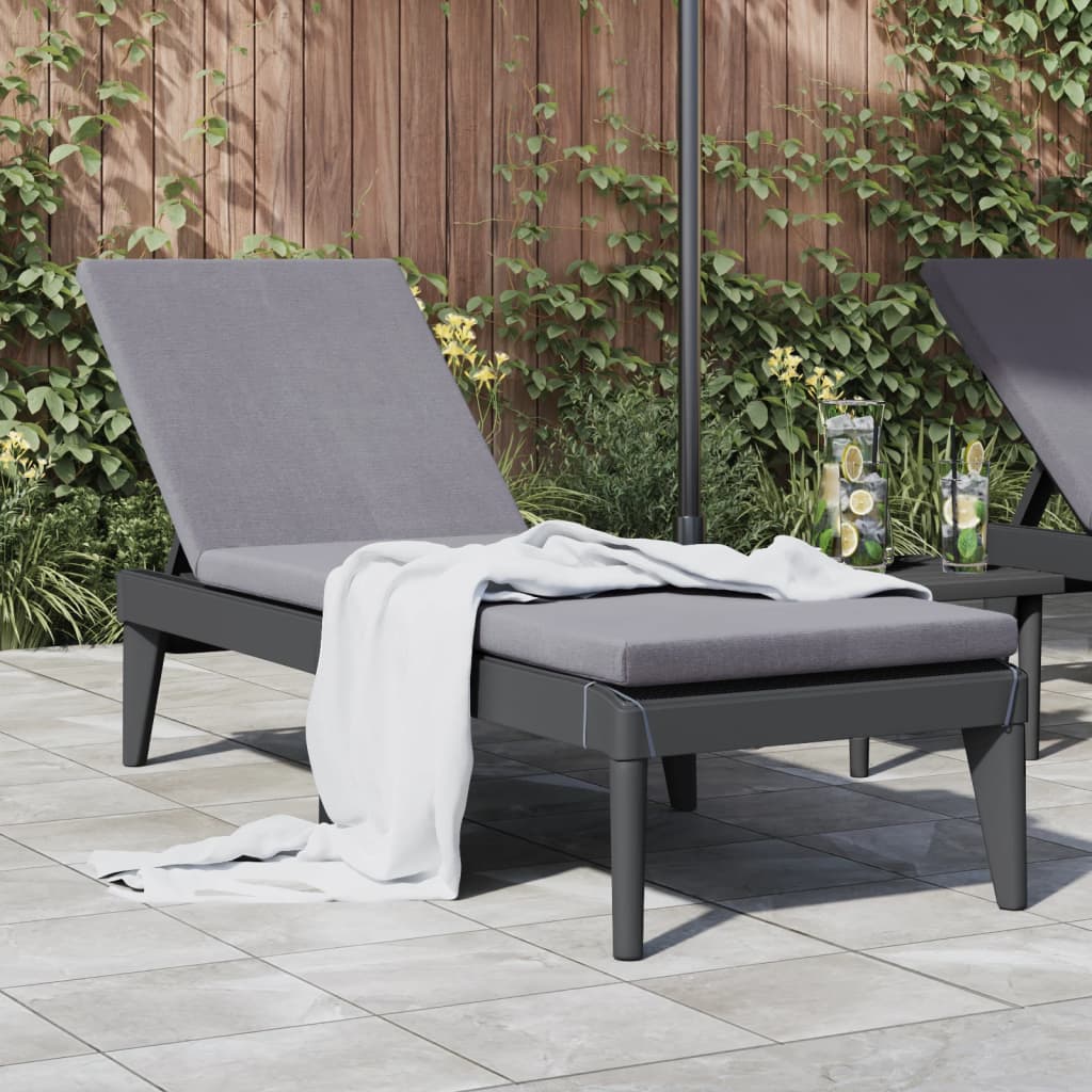 vidaXL Sols&auml;ng med dyna antracit 186x60x29 cm PP