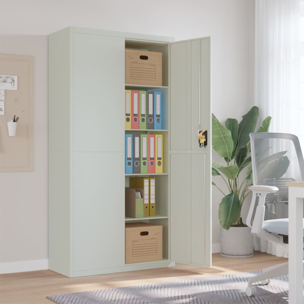 vidaXL Aktenschrank Hellgrau 90x40x180 cm Stahl