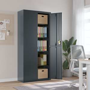 Arhivska omara antracitna 90x40x200 cm jeklo