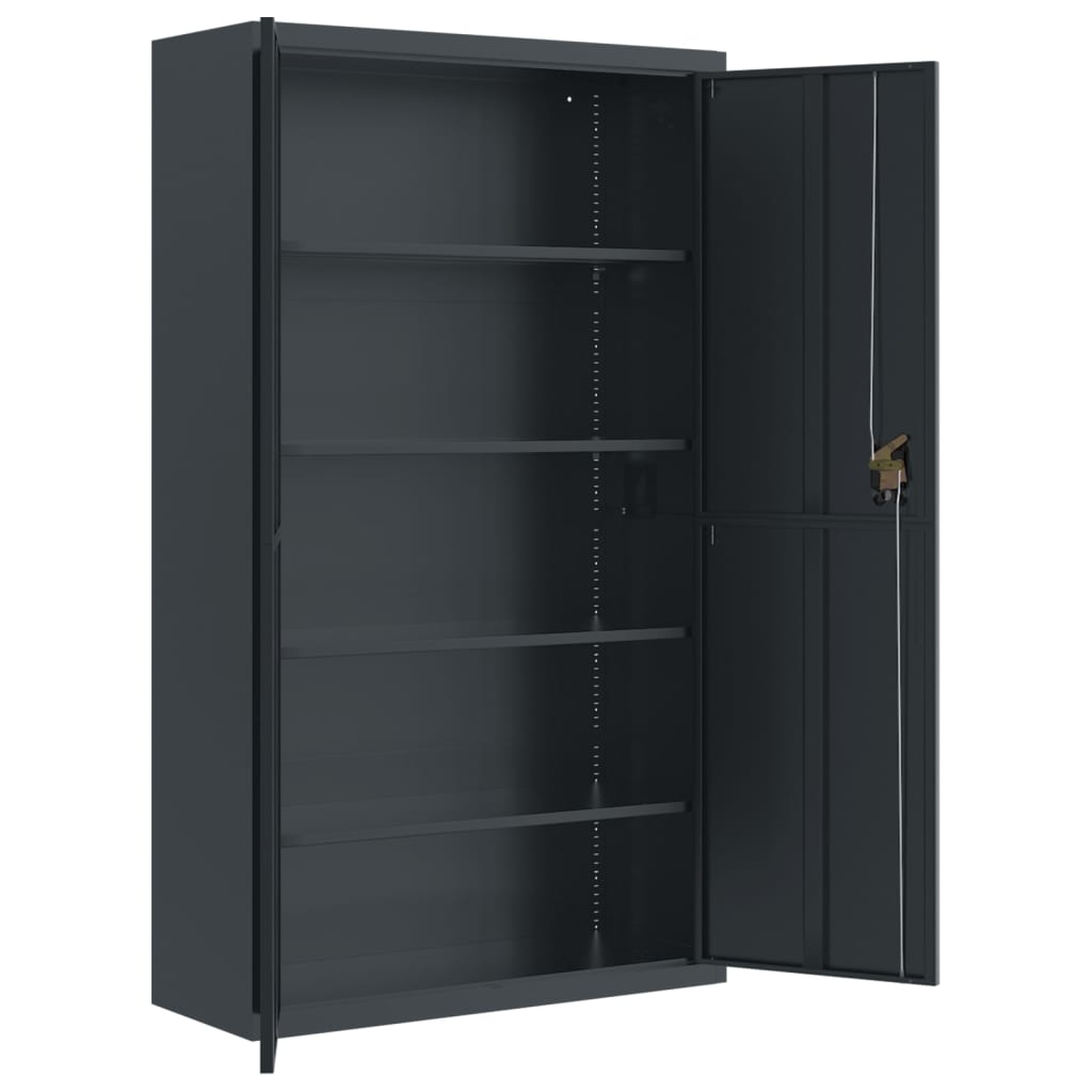 vidaXL Archiefkast 105x40x180 cm staal antracietkleurig, foto 4