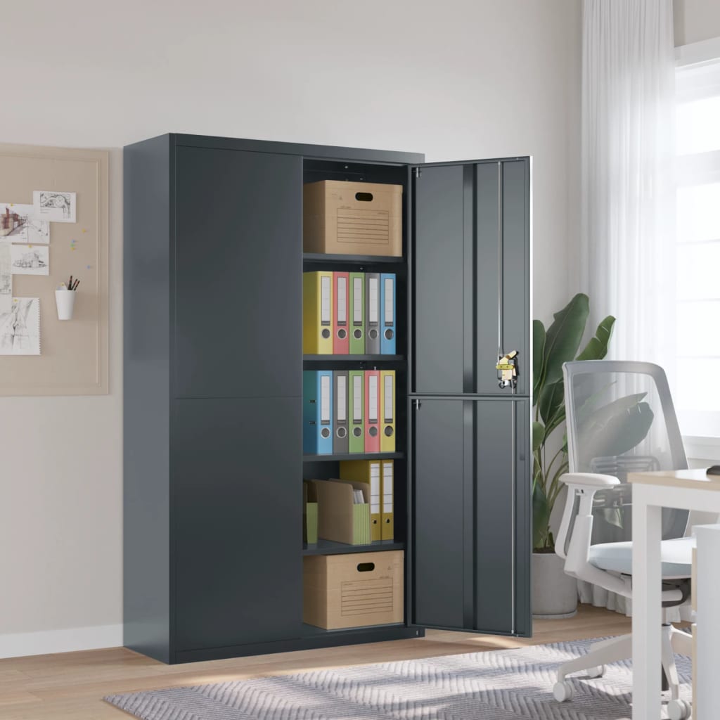 vidaXL Aktenschrank Anthrazit 105x40x180 cm Stahl