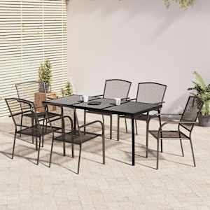 Vrtna jedilna garnitura 7-delna antracitno jeklo