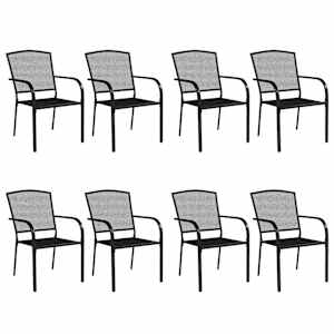 9dílný zahradní jídelní set antracitový ocel - obrázek 4