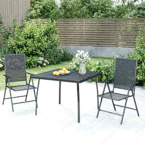 Vrtna jedilna garnitura 3-delna antracitno jeklo