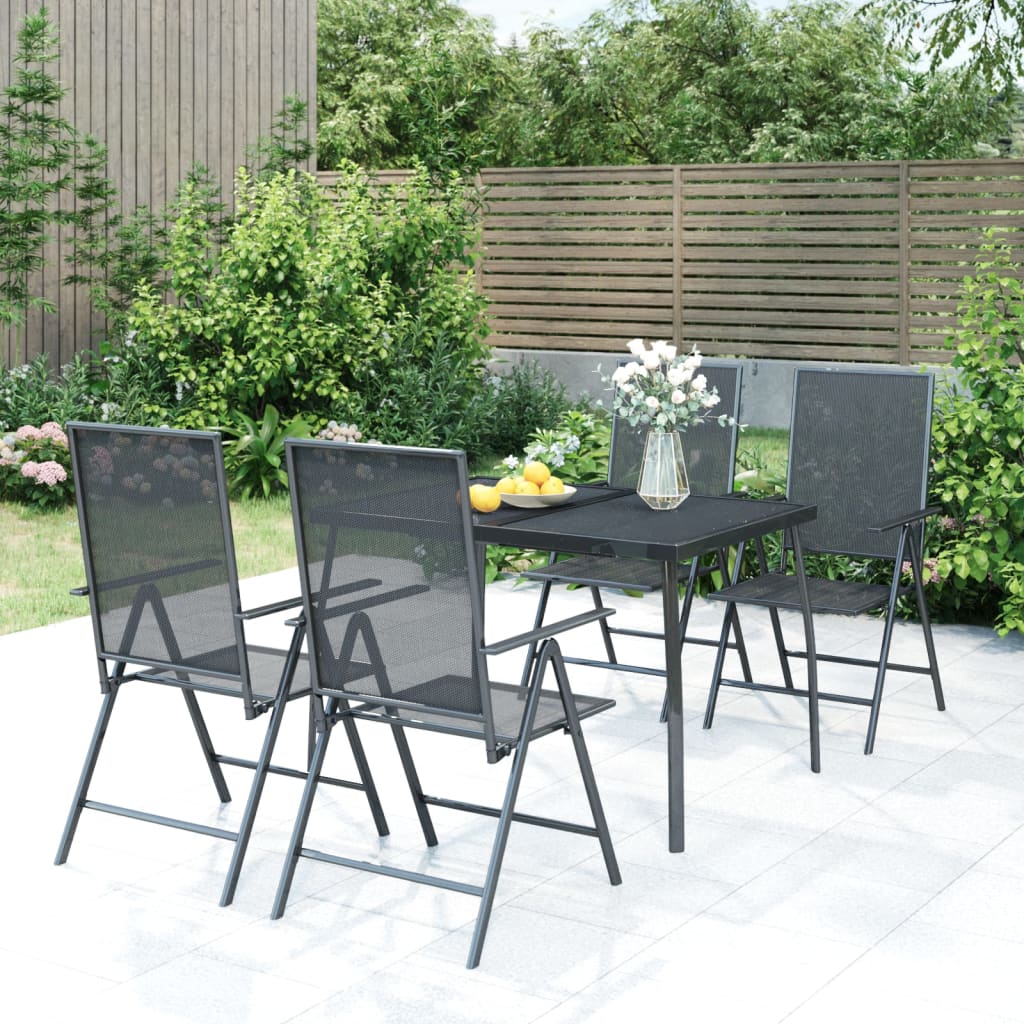 vidaXL Ensemble de salle à manger de jardin 5 pcs anthracite acier