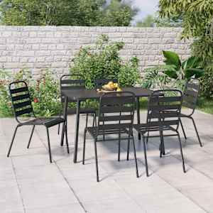 Vrtna jedilna garnitura 7-delna antracitno jeklo