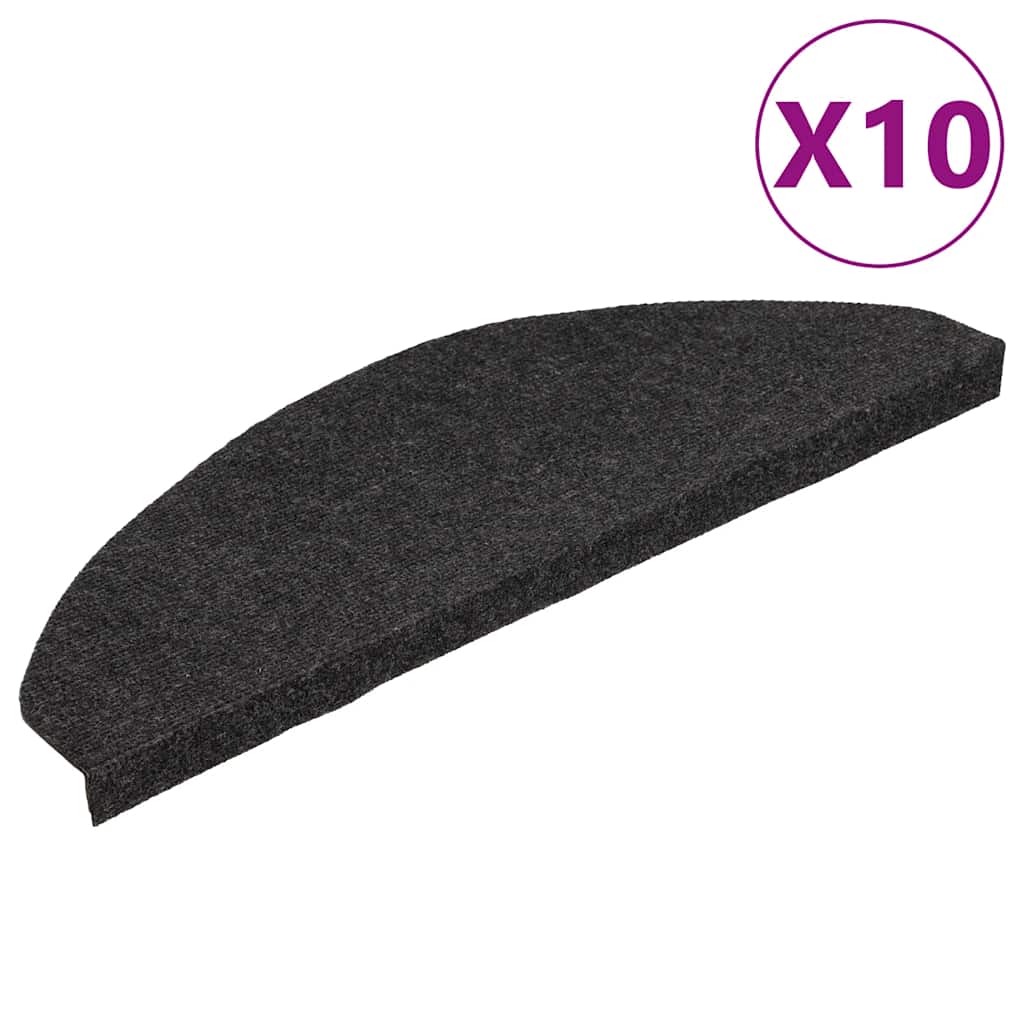 vidaXL Samolepicí nášlapy na schody 10 ks černé 65x22,5x3,5 cm