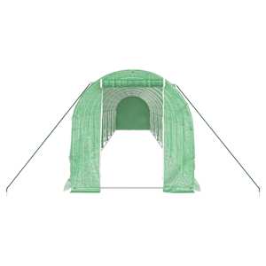 Skleník s ocelovým rámem zelený 24 m² 12 x 2 x 2 m - obrázek 4
