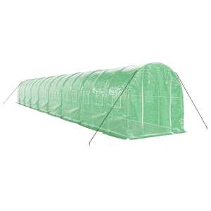 Skleník s ocelovým rámem zelený 32 m² 16 x 2 x 2 m - obrázek 3