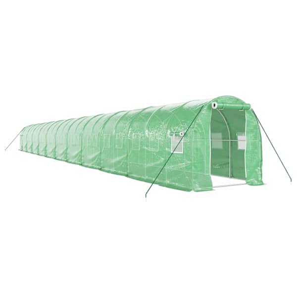 vidaXL kasvuhoone terasraamiga, roheline, 44 m&sup2;, 22x2x2 m