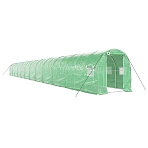 Skleník s ocelovým rámem zelený 48 m² 24 x 2 x 2 m - obrázek 2