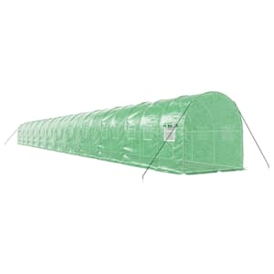 Skleník s ocelovým rámem zelený 48 m² 24 x 2 x 2 m - obrázek 3