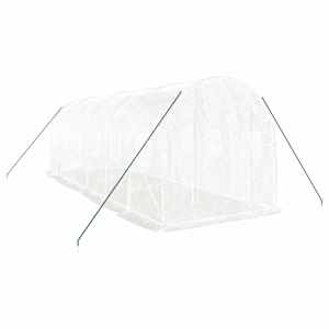 Skleník s ocelovým rámem bílý 12 m² 6 x 2 x 2 m - obrázek 3