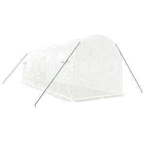 Skleník s ocelovým rámem bílý 12 m² 6 x 2 x 2 m - obrázek 6