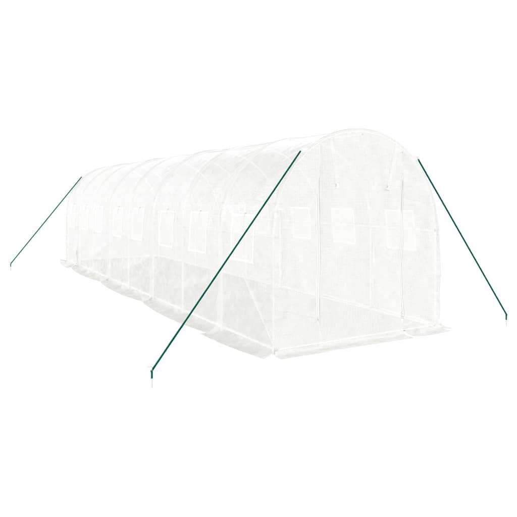 vidaXL Tuinkas met stalen frame 16 m² 8x2x2 m wit afbeelding