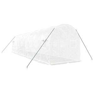 Skleník s ocelovým rámem bílý 16 m² 8 x 2 x 2 m - obrázek 6