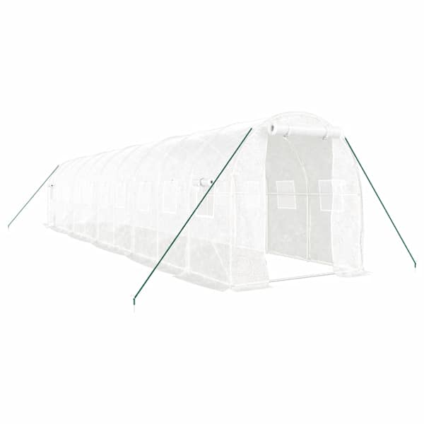 vidaXL kasvuhoone terasraamiga, valge, 20 m&sup2;, 10x2x2 m
