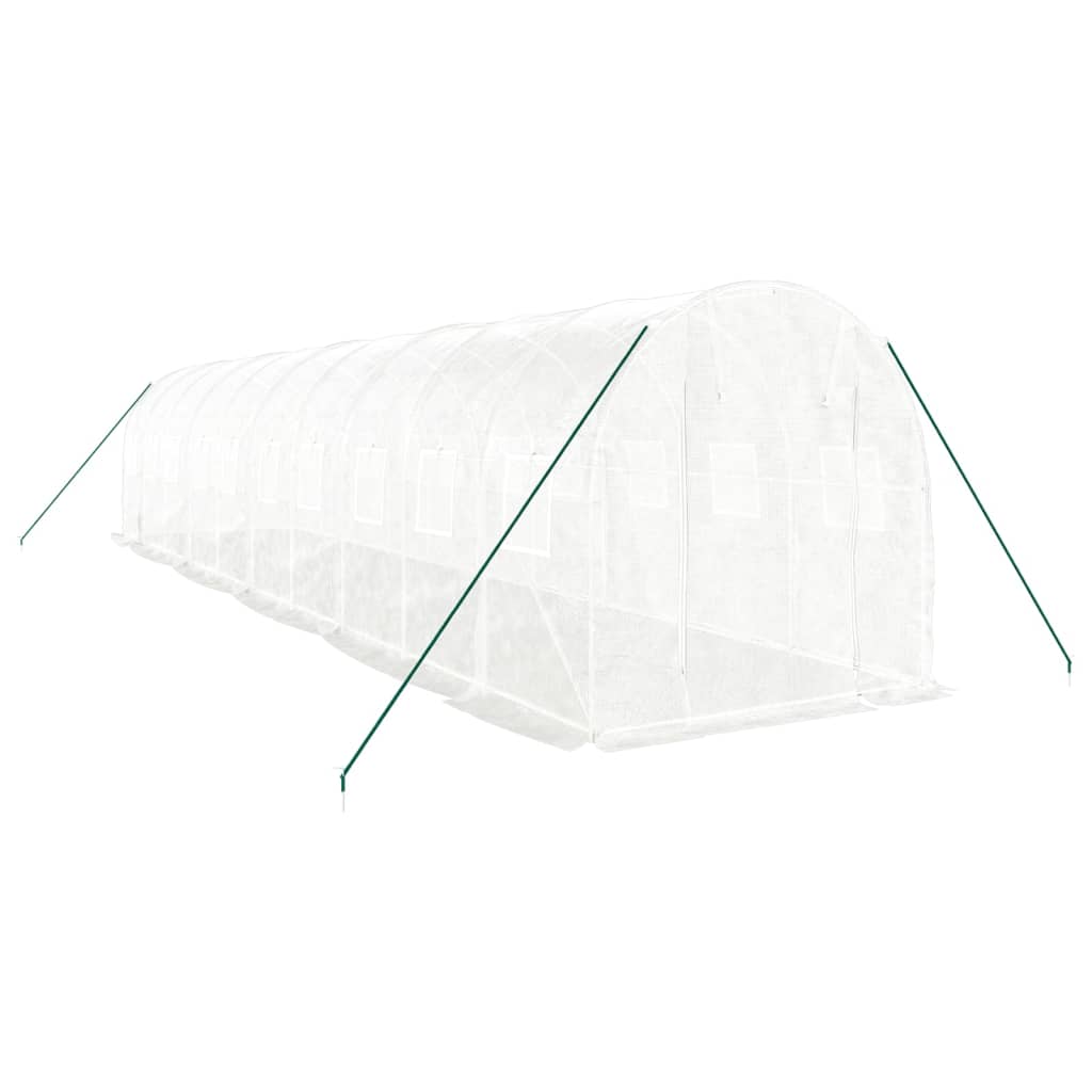 vidaXL fehér acélvázas melegház 20 m² 10 x 2 x 2 m