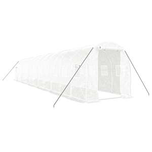 Skleník s ocelovým rámem bílý 24 m² 12 x 2 x 2 m - obrázek 2