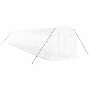 Skleník s ocelovým rámem bílý 24 m² 12 x 2 x 2 m - obrázek 3