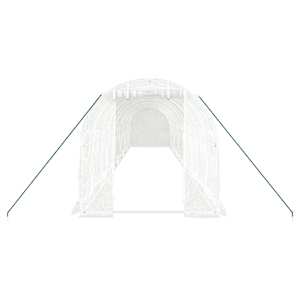 Skleník s ocelovým rámem bílý 24 m² 12 x 2 x 2 m - obrázek 4