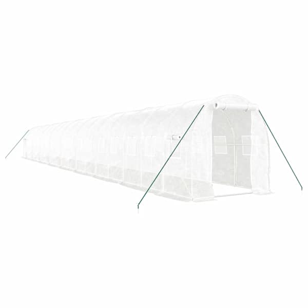vidaXL kasvuhoone terasraamiga, valge, 36 m&sup2;, 18x2x2 m