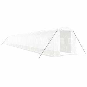 Skleník s ocelovým rámem bílý 36 m² 18 x 2 x 2 m - obrázek 2