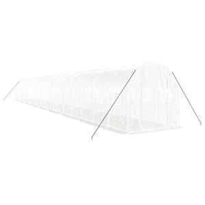 Skleník s ocelovým rámem bílý 36 m² 18 x 2 x 2 m - obrázek 3