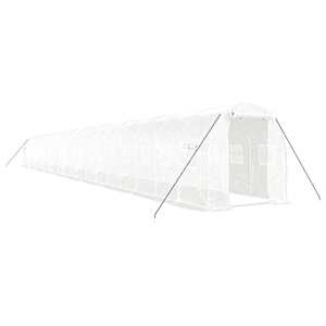 Skleník s ocelovým rámem bílý 40 m² 20 x 2 x 2 m - obrázek 2