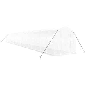 Skleník s ocelovým rámem bílý 40 m² 20 x 2 x 2 m - obrázek 3