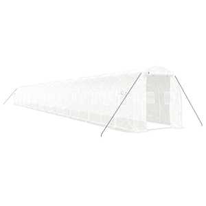 Skleník s ocelovým rámem bílý 44 m² 22 x 2 x 2 m - obrázek 2