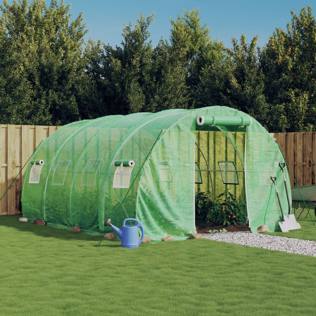 vidaXL Seră cu cadru din oțel, verde, 12 m², 4x3x2 m