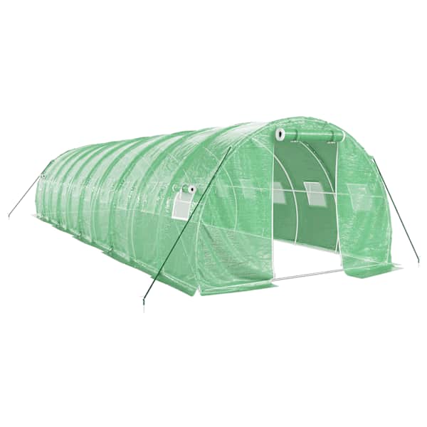 vidaXL kasvuhoone terasraamiga, roheline, 30 m&sup2;, 10x3x2 m