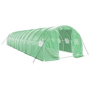Skleník s ocelovým rámem zelený 36 m² 12 x 3 x 2 m - obrázek 2