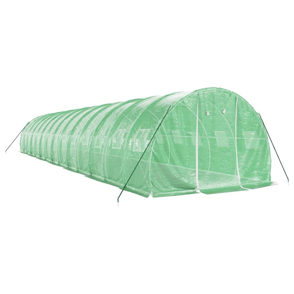 vidaXL zöld acélvázas melegház 42 m² 14 x 3 x 2 m