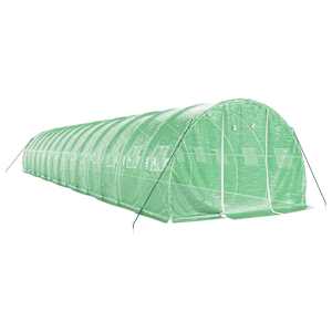 Skleník s ocelovým rámem zelený 42 m² 14 x 3 x 2 m - obrázek 3