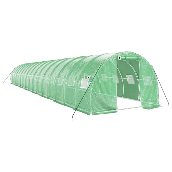 vidaXL kasvuhoone terasraamiga, roheline, 48m&sup2;, 16x3x2 m