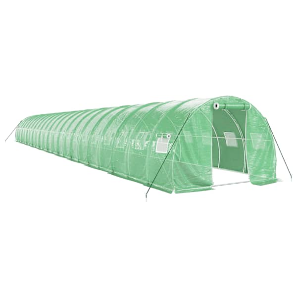 vidaXL kasvuhoone terasraamiga, roheline, 66 m&sup2;, 22x3x2 m